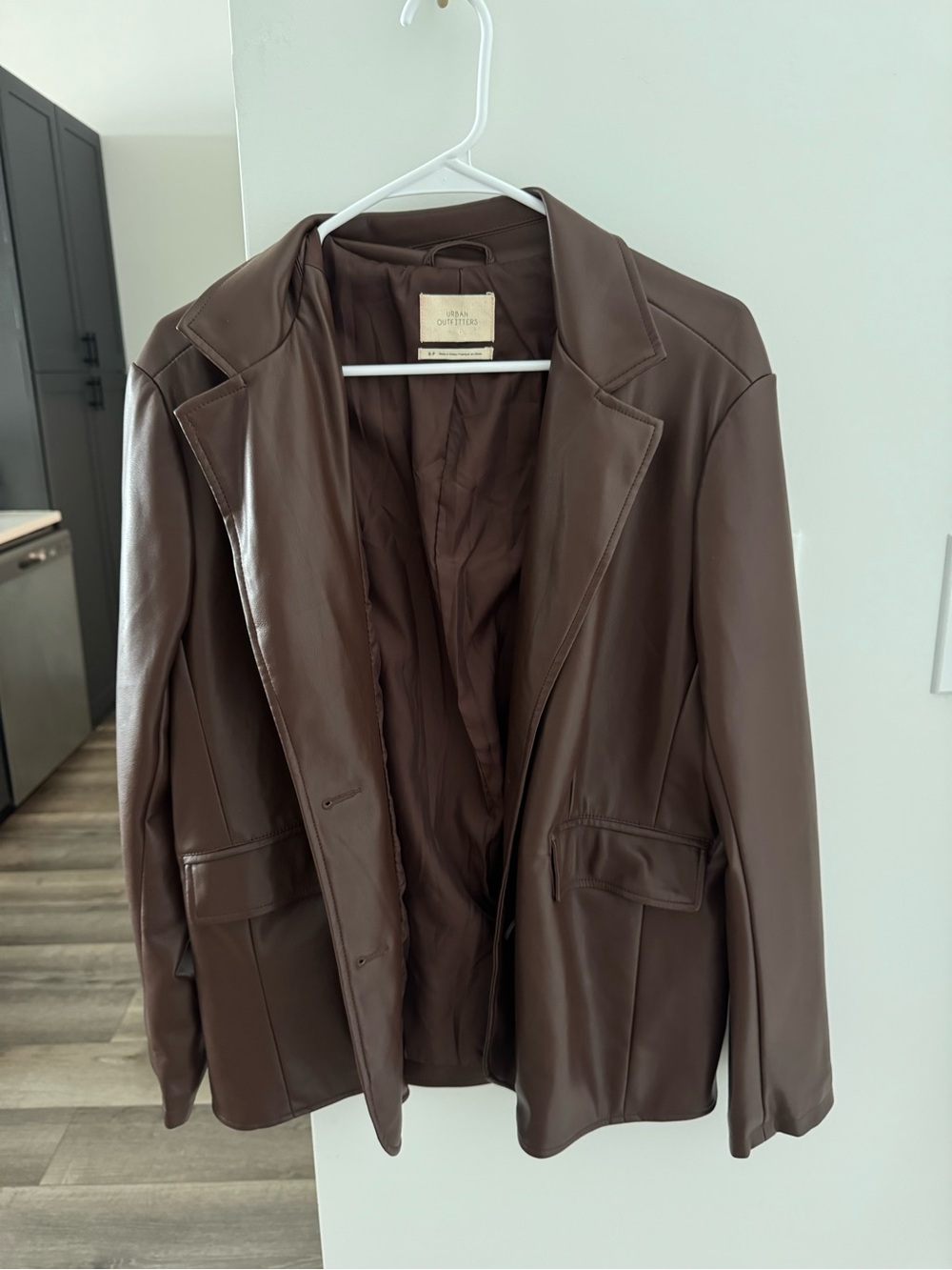 Urban Outfitters Brown Faux Leather Blazer Jacket